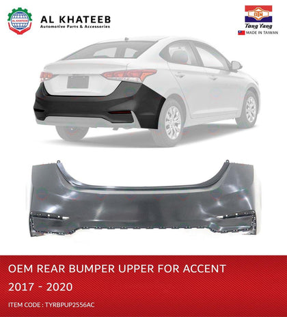 Al Khateeb TYG Matte-Black Rear Bumper Without Sensor Hole For Accent 2017-2020