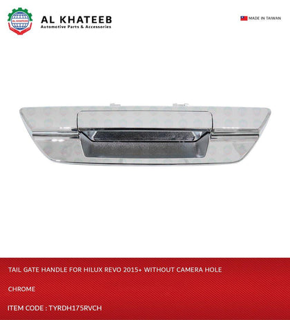 Al Khateeb Hushan Car Exterior Tail Gate Side Handle Door Without Camera Hole Hilux 2015+, Chrome