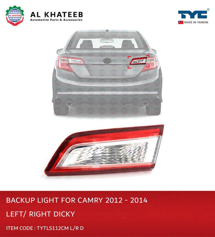 Al Khateeb TYC Car Replacement Backup Tail Light Camry 2012-2014 Right Dicky