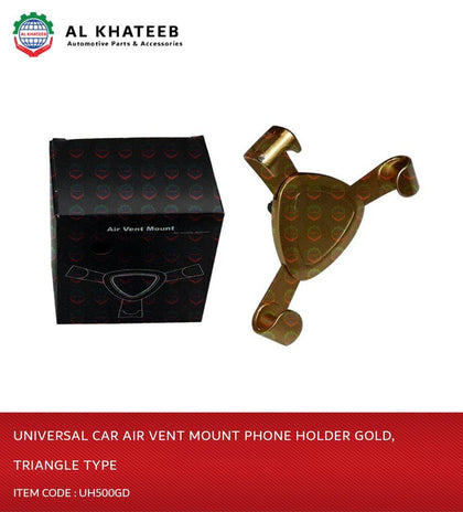 Universal Car Air Vent Mount Phone Holder Gold, Triangle Type