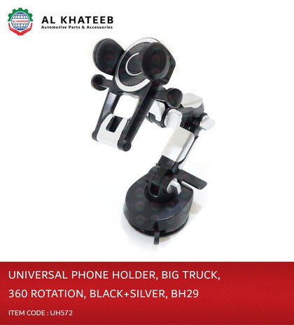 UNIVERSAL HOLDER, BIG TRUCK, 360 ROTATION, BLACK+SILVER, BH29