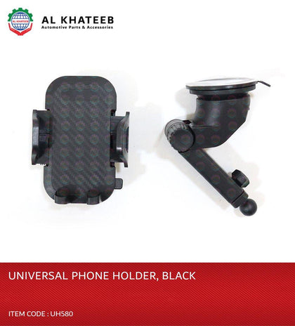 Al Khateeb Universal Car Phone Mount Holder For Car Dashboard Windshield Air Vent Adjustable Long Arm Strong Suction, Black Uh580
