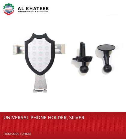 Al Khateeb Universal Gravity Car Mount Air Vent Cell Phone Holder Cradle - Silver