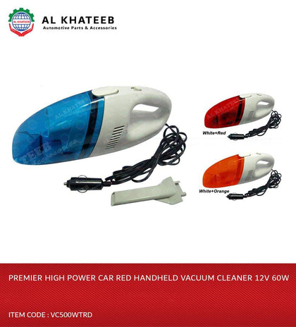 High Power Car Red Handheld Vacuum Cleaner 12V 60W