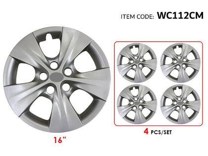 Ruote 16Inch Nylon Silver Wheel Hub Cap Cover Without Logo Camry 2010-2011, Set Of 4