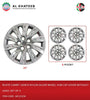 Ruote Camry 16Inch Nylon Silver Wheel Hub Cap Cover Without Logo, Set Of 4