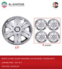 15 Inch Silver Universal Nylon Wheel Covers With Chrome Ring - Set Of 4