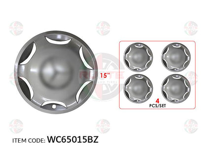 Ruote Mercedes-Benz Car 15Inch Nylon Silver Wheel Hub Cap Cover With Benz Logo, Set Of 4 Wc65015