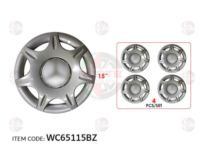 Ruote Mercedes-Benz Car 15Inch Nylon Silver Wheel Hub Cap Cover With Benz Logo, Set Of 4 Wc65115