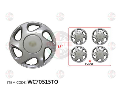 Ruote 15Inch Nylon Silver Wheel Hub Cap Cover With Toyota Logo Camry 1996-1999, Set Of 4 Wc70515