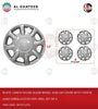 13Inch Nylon Silver Wheel Hub Cap Cover With Logo Corolla E110 1995-2001, Set Of 4