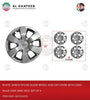 16Inch Nylon Silver Wheel Hub Cap Cover With Logo Hilux Vigo 2009-2012, Set Of 4 Wc71516