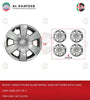 Ruote 15Inch Nylon Silver Wheel Hub Cap Cover With Logo 2005-2008, Set Of 4 Wc71615