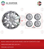 14Inch Nylon Silver Wheel Hub Cap Cover With Logo Yaris/Vios 2006-2013, Set Of 4 Wc71614