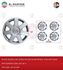 Car 15Inch Nylon Silver Wheel Hub Cap Cover With Logo, Set Of 4