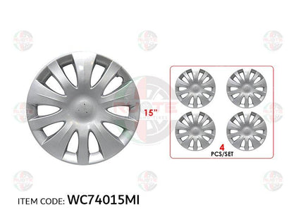 Ruote Mitsubishi Car 15Inch Nylon Silver Wheel Hub Cap Cover Without Logo, Set Of 4