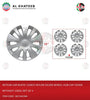 Car 15Inch Nylon Silver Wheel Hub Cap Cover Without Logo, Set Of 4