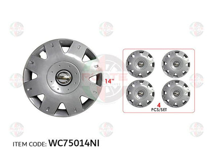 Ruote 14Inch Nylon Silver Wheel Hub Cap Cover With Logo Sunny 1998-2004, Set Of 4