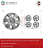 14Inch Nylon Silver Wheel Hub Cap Cover With Logo Sunny 2011-2012, Set Of 4