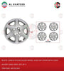 13Inch Nylon Silver Wheel Hub Cap Cover With Logo Accent 2002-2005, Set Of 4