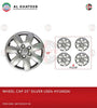 15Inch Nylon Silver Wheel Hub Cap Cover With Logo Elantra 2007-2010, Set Of 4