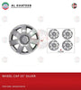 Universal Car 15Inch Nylon Silver Wheel Hub Cap Cover With Logo, Set Of 4