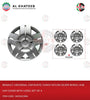 Universal Car 15Inch Nylon Silver Wheel Hub Cap Cover With Logo, Set Of 4