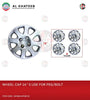 Bolt Universal Car 14Inch Nylon Silver Wheel Hub Cap Cover With Logo, Set Of 4