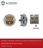 Al Khateeb Universal Car Wheel Center Cap Hub With Fcb Barcelona Logo 70Mmx70Mm, ABS Plastic 4Pcs/Set