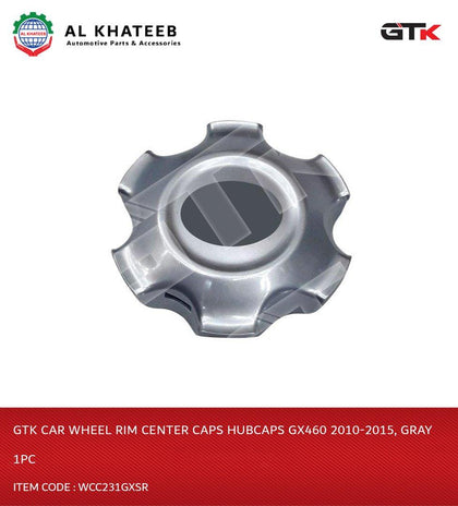 GTK Car Wheel Rim Center Caps Hubcaps Gx460 2010-2015, Gray 1Pc