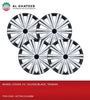 14 Inch Black & Silver Universal Hubcap Wheel Covers - Set Of 4