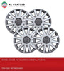 14 Inch Silver & Charcoal Universal Hubcap Wheel Covers - Set Of 4, Taiwan Made