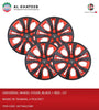 15 Inch Dual Color Black & Red Universal Hubcap Wheel Covers - Set Of 4