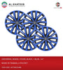 Al Khateeb 14 Inch Dual Color Black & Blue Universal Hubcap Wheel Covers - Set Of 4, Taiwan Made