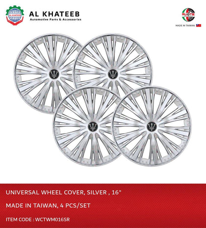 Ruote 16 Inch Silver Universal Hubcap Wheel Covers - Set Of 4, Taiwan Made