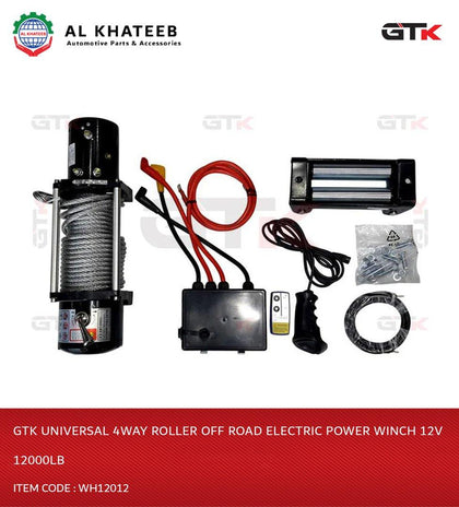 GTK Universal 4Way Roller Off Road Electric Power Winch 12V 12000Lb