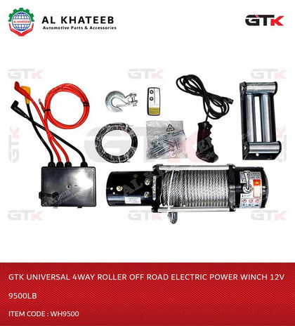 GTK Universal 4Way Roller Off Road Electric Power Winch 12V 9500Lb