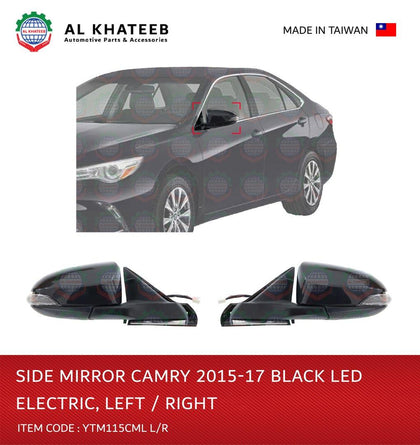 Al Khateeb YTM Car Side Mirror Right Electric Automatic Foldable With LED Camry 2015-2017 R-H, Black