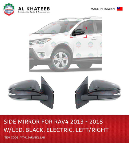 YTM Side Mirror Right Electric Foldable Black With LED RAV4 2013-2018