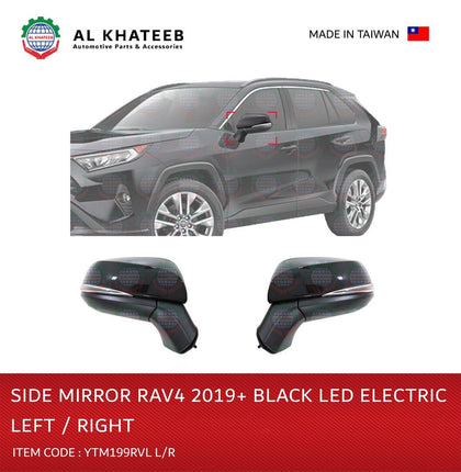 Al Khateeb YTM Car Side Mirror Left Electric Automatic Foldable Black With LED Rav4 2019+ L-H