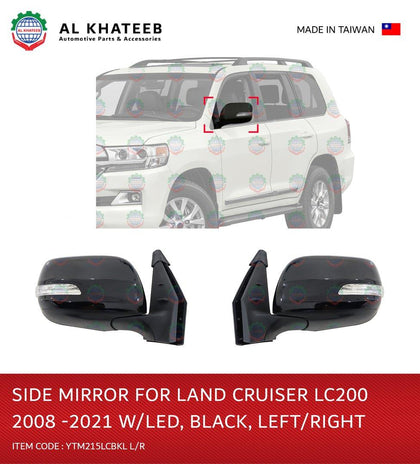 Al Khateeb YTM Electric Foldable Black With LED Side Mirror For Land Cruiser FJ200 2008-2021