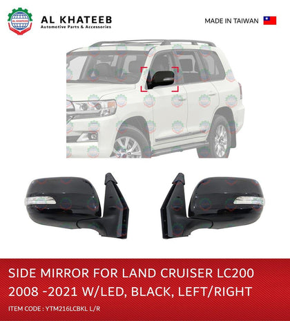 Al Khateeb YTM Electric Foldable Black With LED Side Mirror For Land Cruiser Lc200 2008-2021