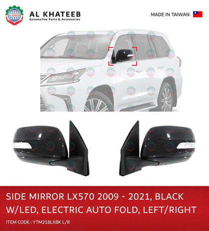 Al Khateeb YTM Side Mirror Right Electric Foldable Black With LED LX570 2009-2021